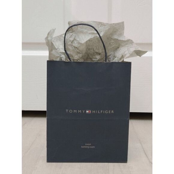 TOMMY HILFIGER Empty Paper Shopping Gift Bag w/Tissues Size 8 x 10 x 4,5" - Picture 4 of 9